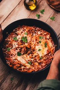 Recette healthy d'une One Pot Lasagne végétatienne aux lentilles