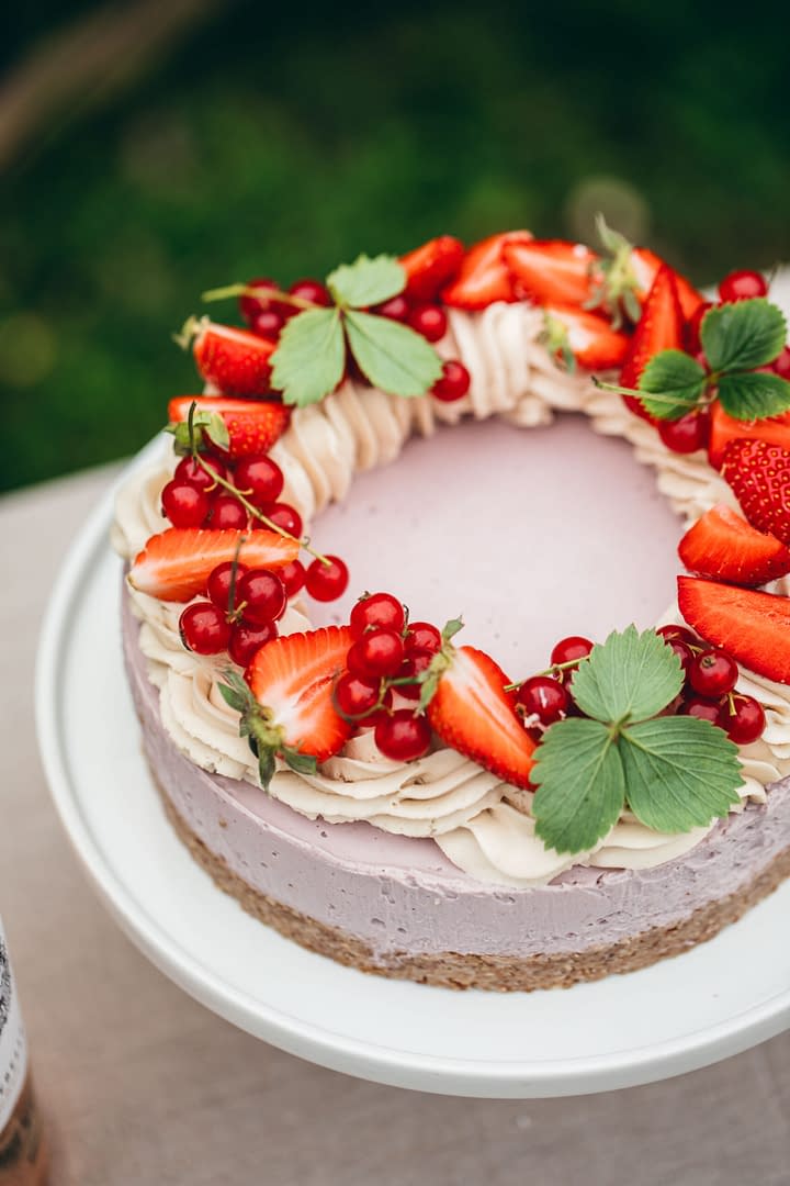 Cheesecake vegan healthy aux fraises