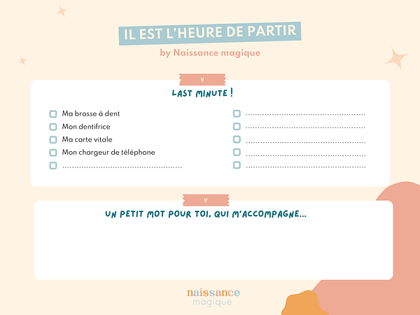 Dernière check-list de la valise de maternité