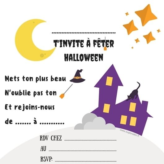invitation gratuite halloween sorciere