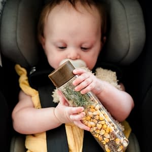 Bouteille sensorielle solide - Vache, bouteille sensorielle fabriquée en France, idéale pour l’éveil des enfants, les seniors et les personnes en situation de handicap.